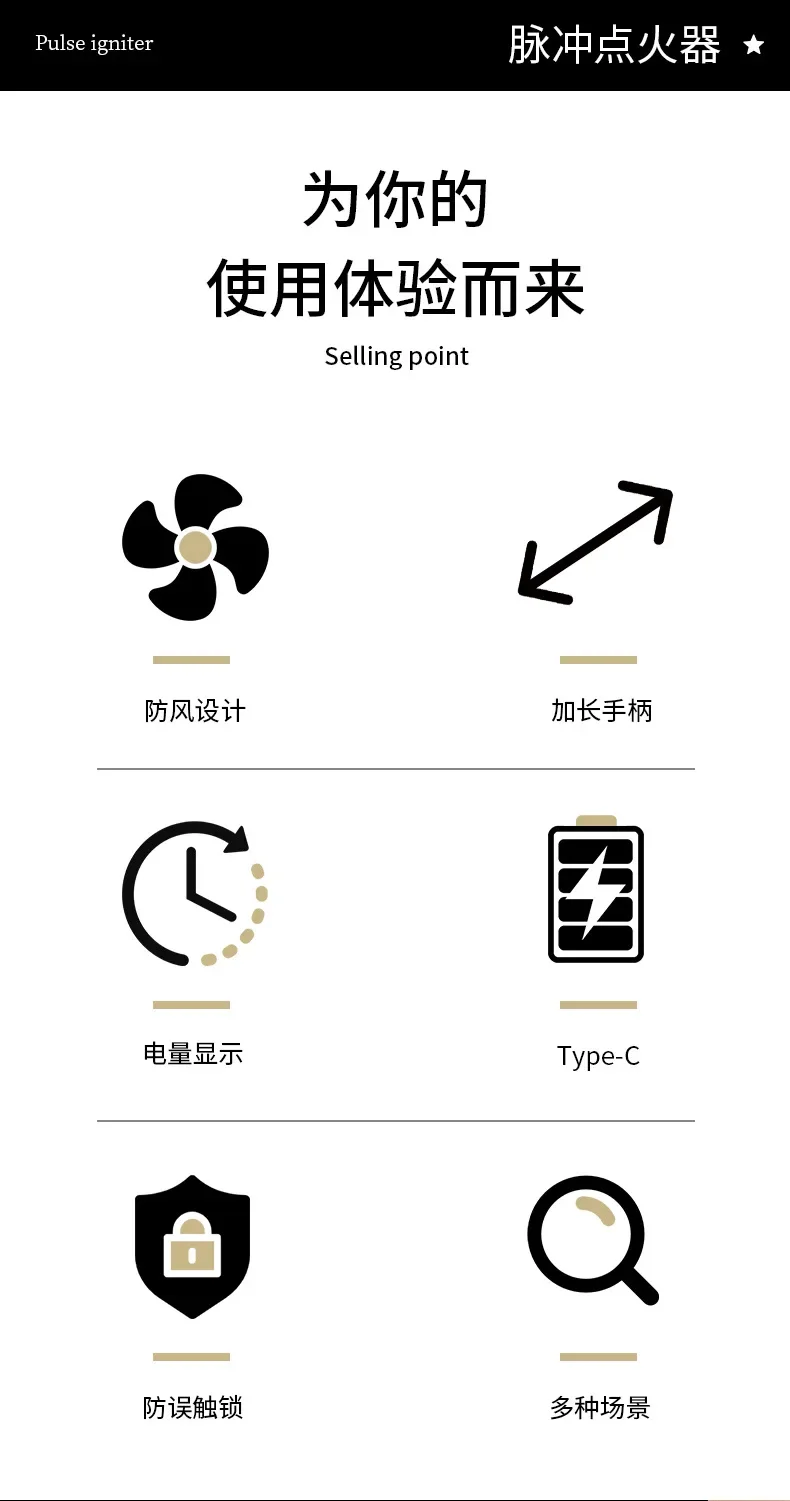 HOT Windproof Pulse Arc Ignition Electronic Lighter Safety Lock Battery Display Outdoor BBQ Kitchen Igniter USB Electric Lighter