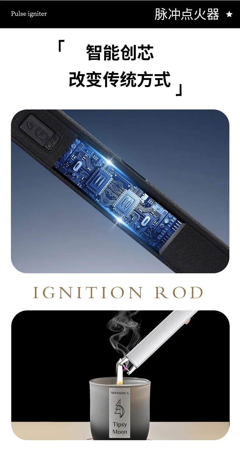 HOT Windproof Pulse Arc Ignition Electronic Lighter Safety Lock Battery Display Outdoor BBQ Kitchen Igniter USB Electric Lighter