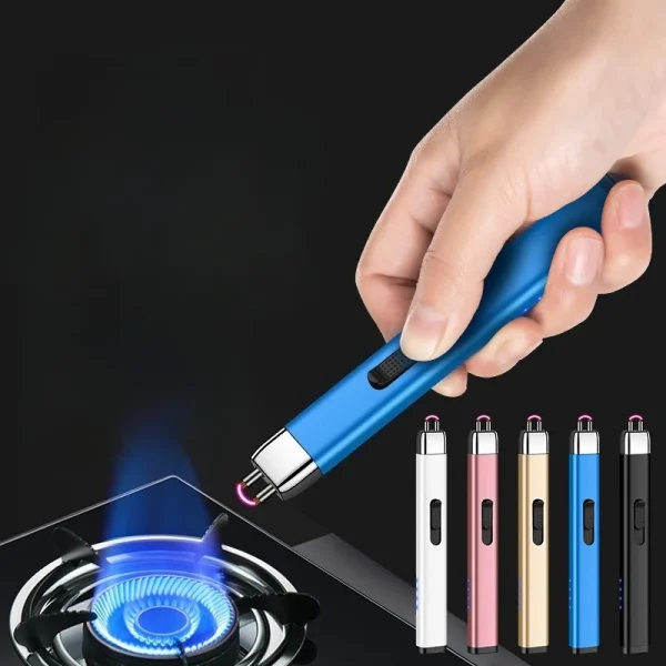 ‌New USB Rechargeable Arc Lighter Windproof Electric Pulse Ignition Portable Fire Starter for Outdoor Camping, Kitchen, BBQ