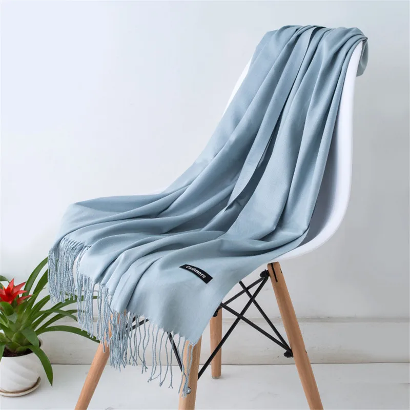 2024 Fashion Winter Women Scarf Thin Shawls and Wraps Lady Solid Female Hijab Stoles Long Cashmere Pashmina Foulard Head Scarves