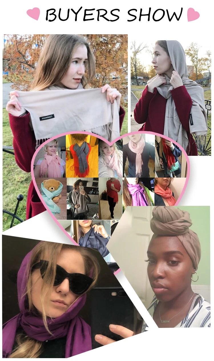 2024 Fashion Winter Women Scarf Thin Shawls and Wraps Lady Solid Female Hijab Stoles Long Cashmere Pashmina Foulard Head Scarves