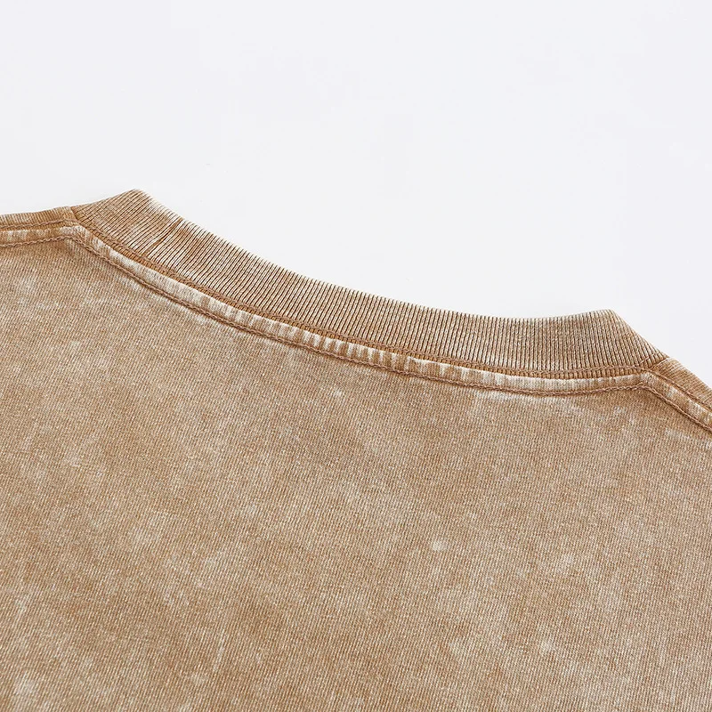 Unisex 100% Cotton Washed Distressed T-shirt Drop Shoulder Style Fashion Streetwear Trend Brand Shark Mouth