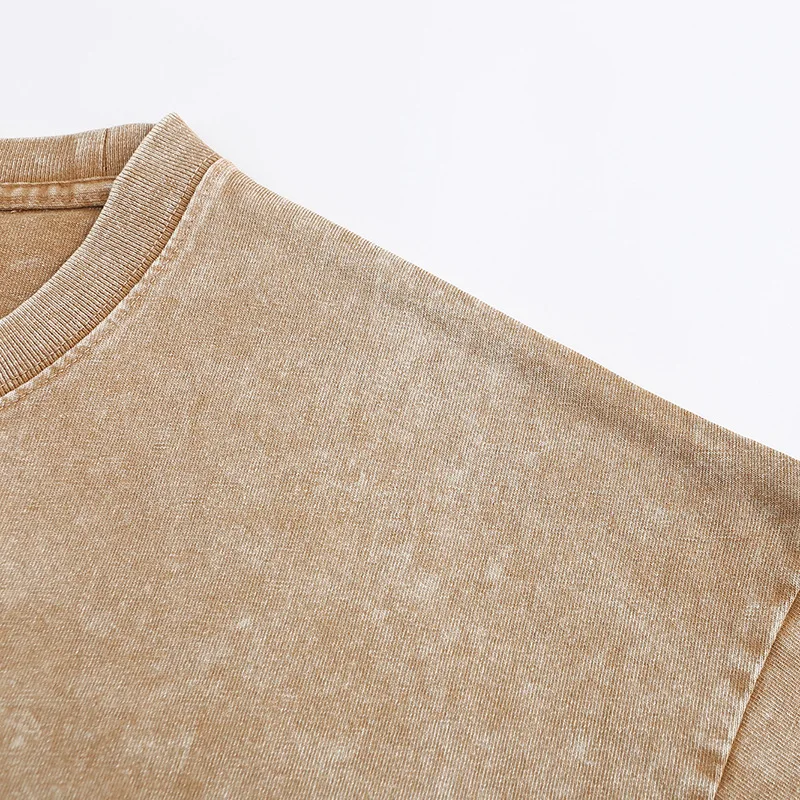 Unisex 100% Cotton Washed Distressed T-shirt Drop Shoulder Style Fashion Streetwear Trend Brand Shark Mouth