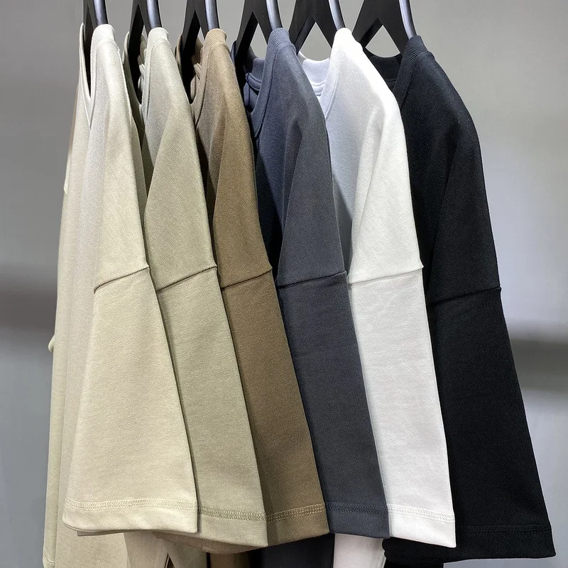 MAQVOB Free Shipping EU US Size Top Quality High Street Heavyweight 385G Drop Shoulder Tee Shirt Oversize Short Sleevet T-shirt