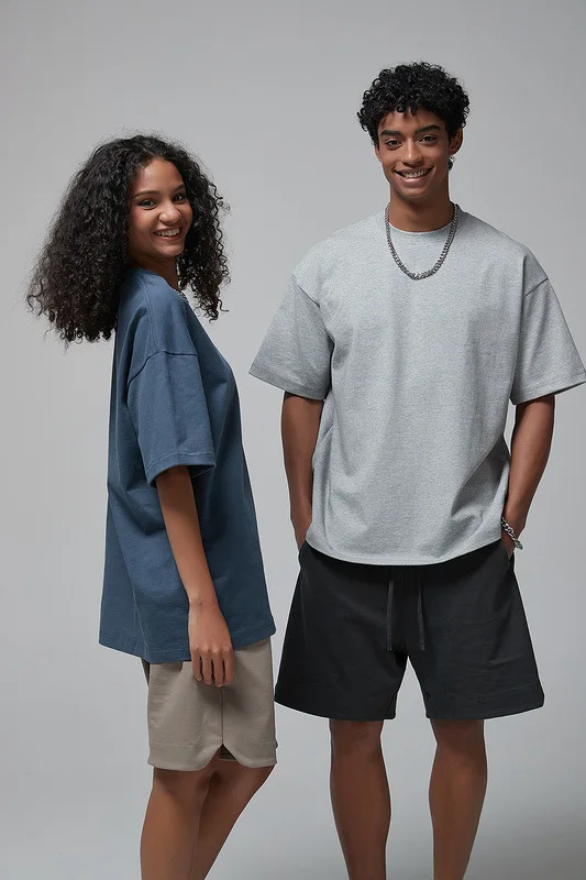 MAQVOB Free Shipping EU US Size Top Quality High Street Heavyweight 385G Drop Shoulder Tee Shirt Oversize Short Sleevet T-shirt