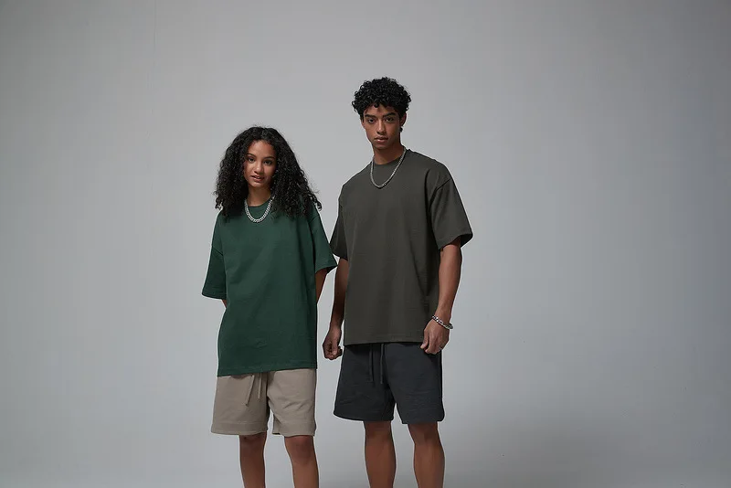 MAQVOB Free Shipping EU US Size Top Quality High Street Heavyweight 385G Drop Shoulder Tee Shirt Oversize Short Sleevet T-shirt