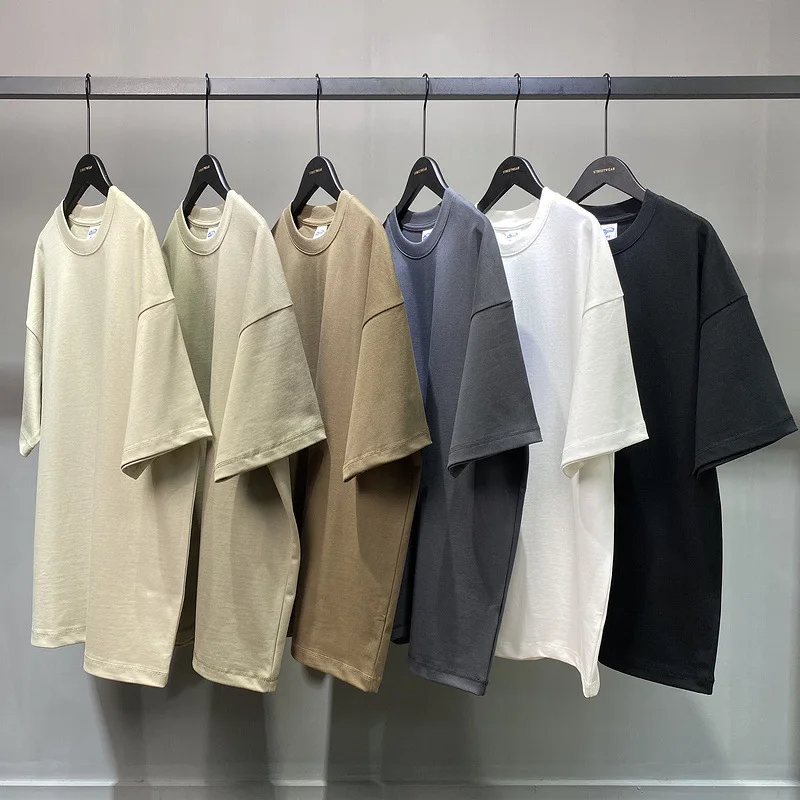 MAQVOB Free Shipping EU US Size Top Quality High Street Heavyweight 385G Drop Shoulder Tee Shirt Oversize Short Sleevet T-shirt