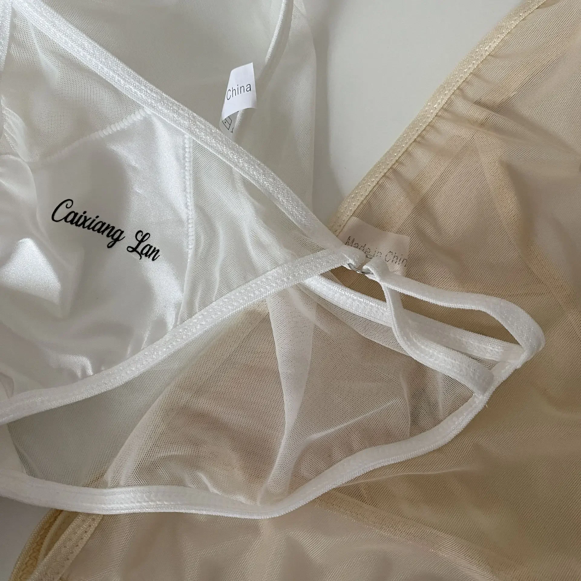 Women Sexy Panties Thin Strap Split Silk Underpants Satin Breathable Thongs Briefs Seamless Desire Underwear Low Waist Lingerie