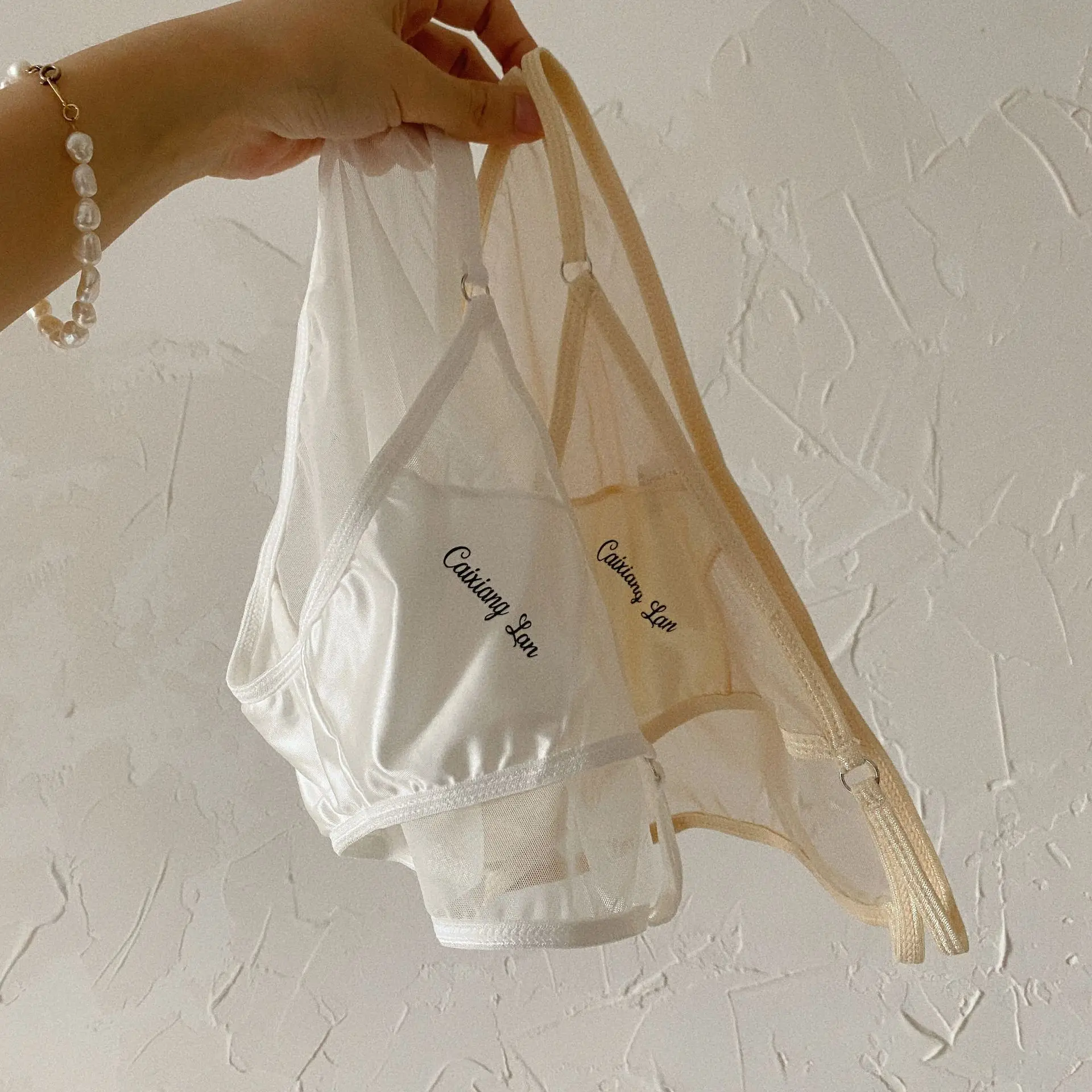 Women Sexy Panties Thin Strap Split Silk Underpants Satin Breathable Thongs Briefs Seamless Desire Underwear Low Waist Lingerie