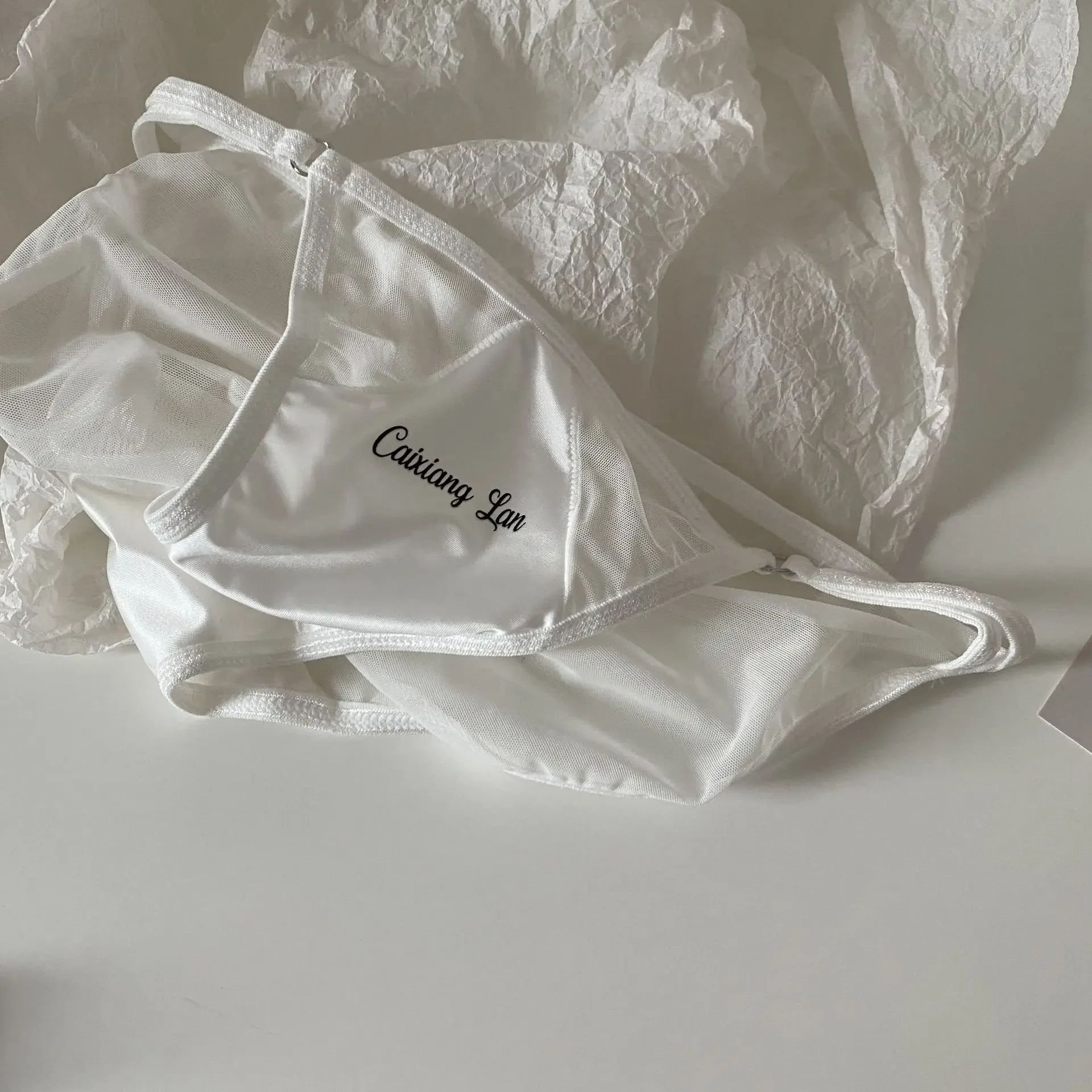 Women Sexy Panties Thin Strap Split Silk Underpants Satin Breathable Thongs Briefs Seamless Desire Underwear Low Waist Lingerie