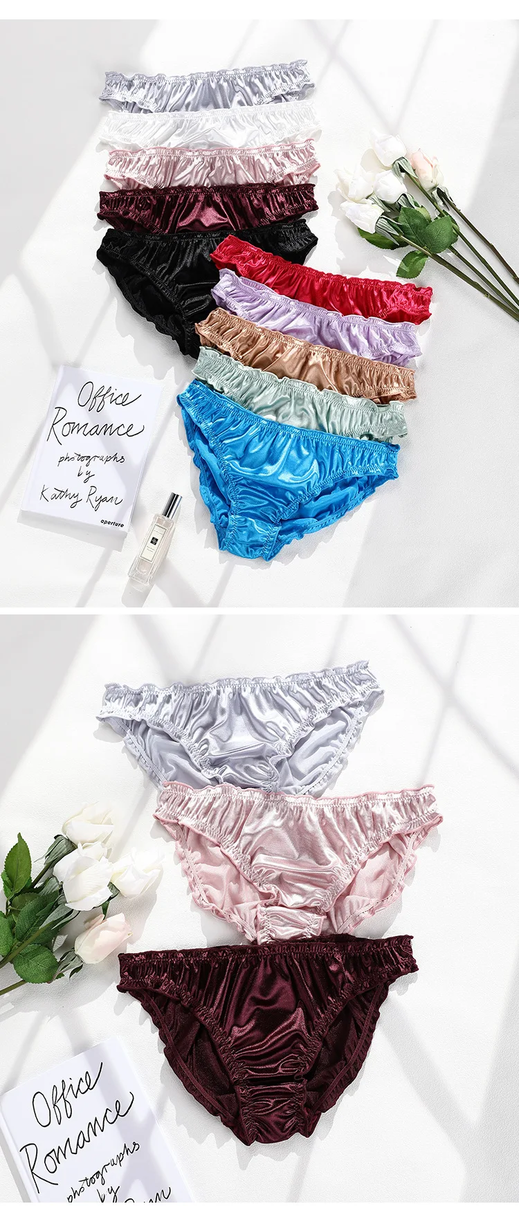 Women's panties Sexy Super Stretch Underpants Female Lingerie Low-Waist Satin Briefs Breathable And Comfortable Underwear