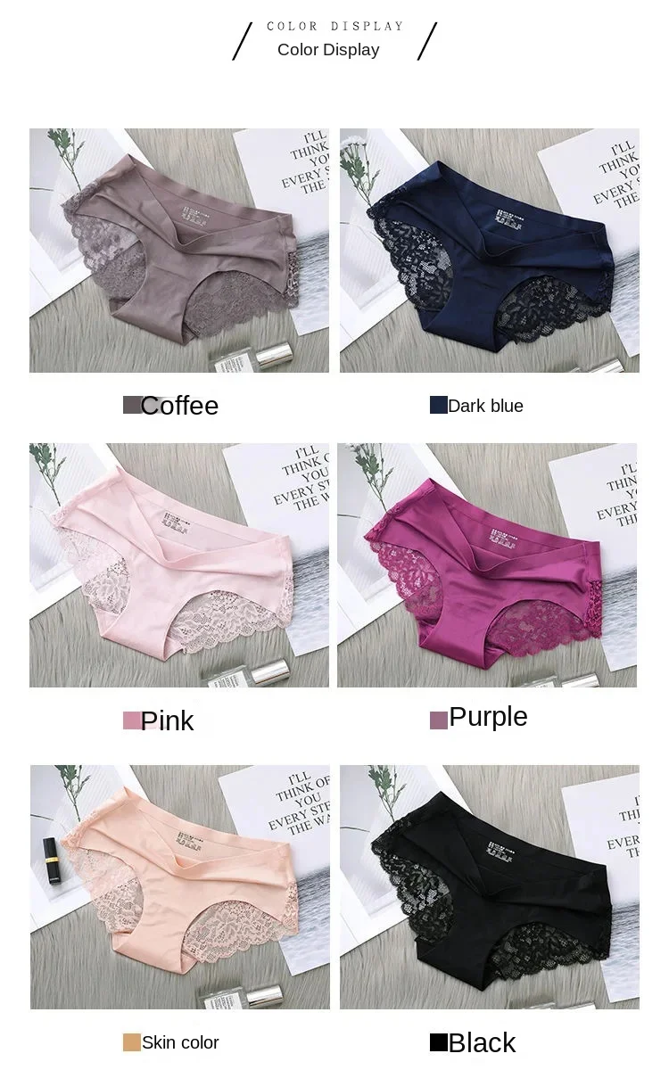 Set/lot Seamless WomenComfort Lace Briefs  Hollow Out Panties Set Underwear Low Rise Female Sport Panty Soft Lady Lingerie Sexy