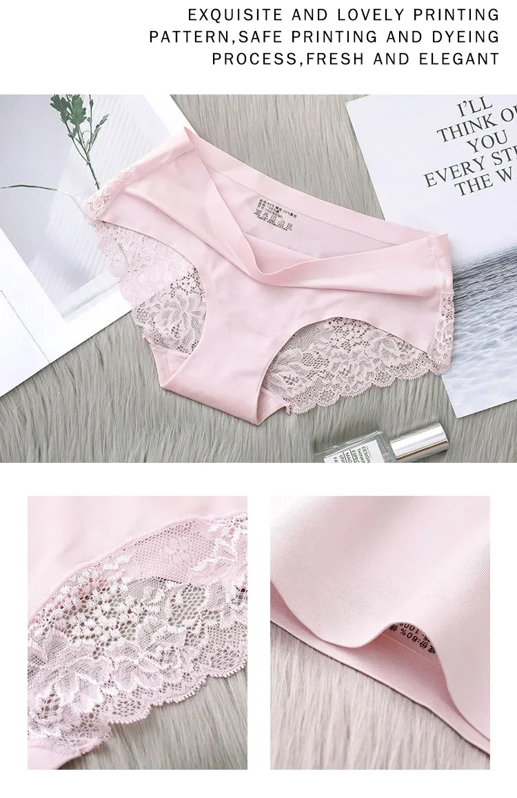 Set/lot Seamless WomenComfort Lace Briefs  Hollow Out Panties Set Underwear Low Rise Female Sport Panty Soft Lady Lingerie Sexy