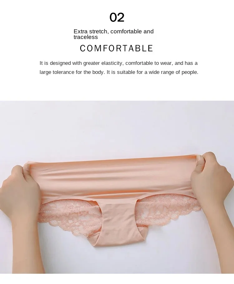 Set/lot Seamless WomenComfort Lace Briefs  Hollow Out Panties Set Underwear Low Rise Female Sport Panty Soft Lady Lingerie Sexy