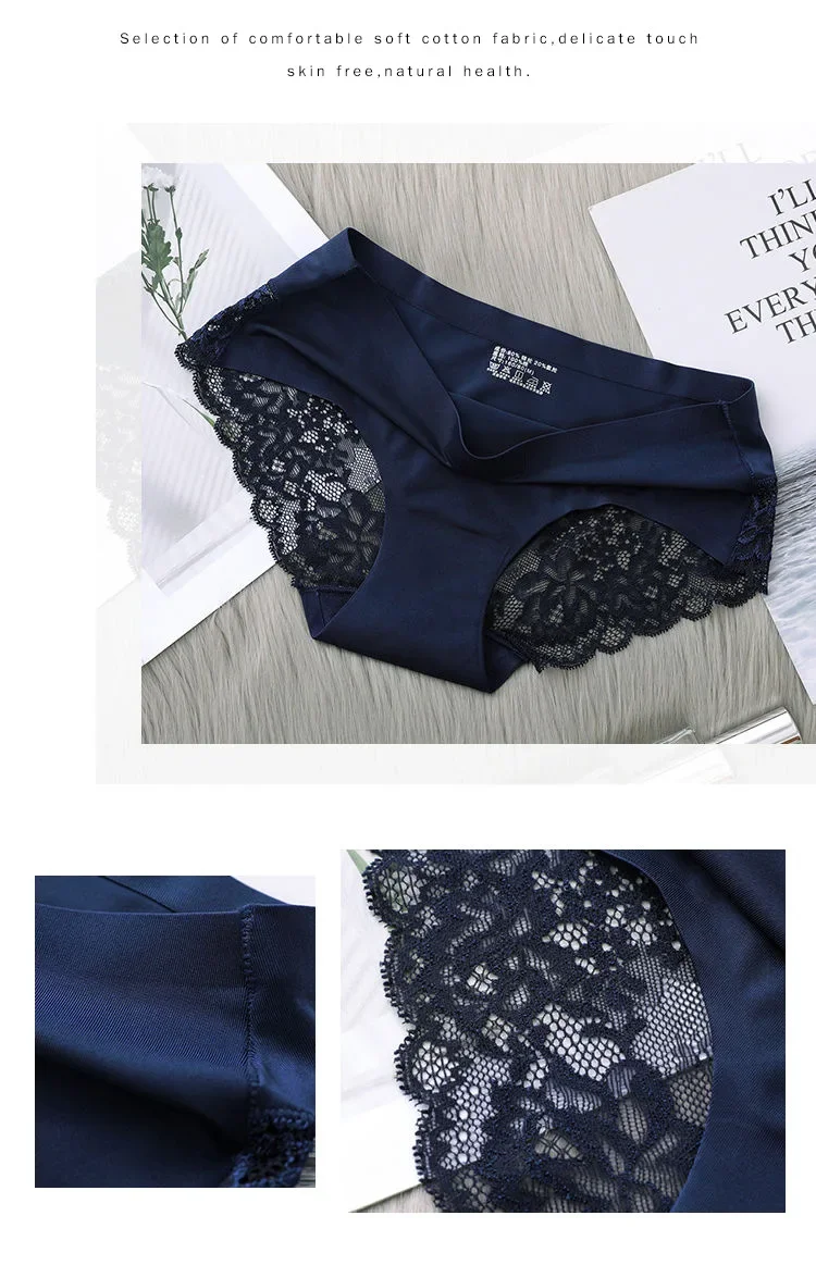 Set/lot Seamless WomenComfort Lace Briefs  Hollow Out Panties Set Underwear Low Rise Female Sport Panty Soft Lady Lingerie Sexy
