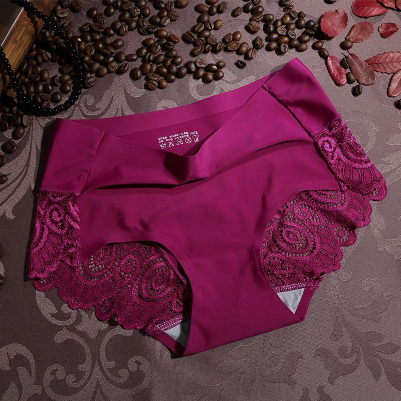 Sexy Women's Panties Ice Silk Solid Color Underwear Plus Size Seamless Panties Summer Thin Breathable Underpants Female Lingerie
