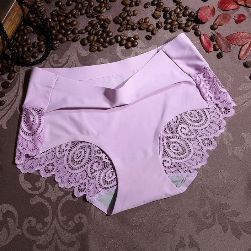 Sexy Women's Panties Ice Silk Solid Color Underwear Plus Size Seamless Panties Summer Thin Breathable Underpants Female Lingerie