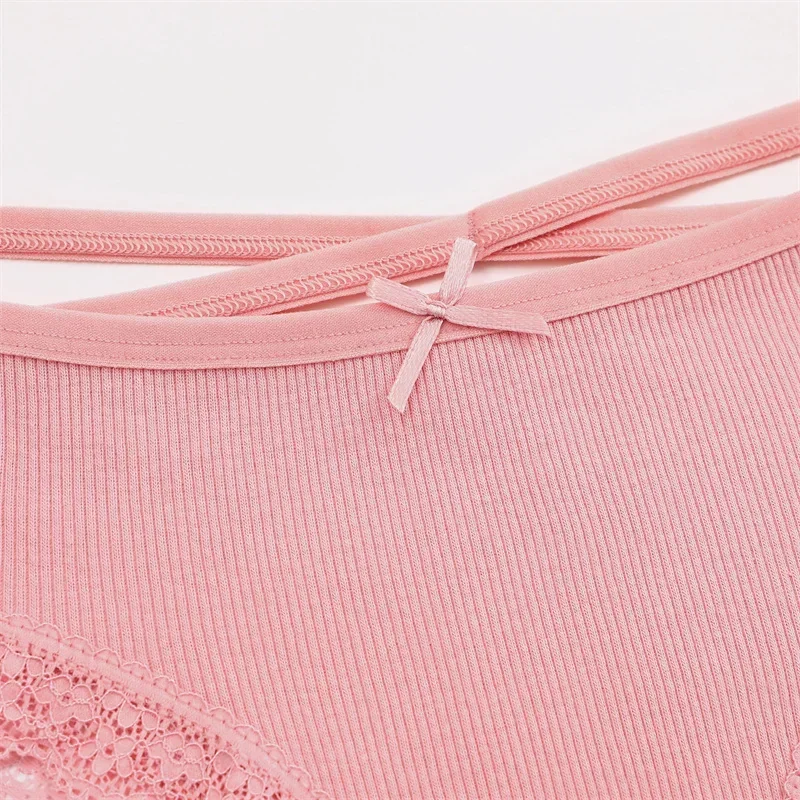 1PC Women's Cotton Briefs Sexy Lace Underpant Hollow Brazilian Panties Comfortable Underwear Lingerie S-XL Solid Color Lingerie