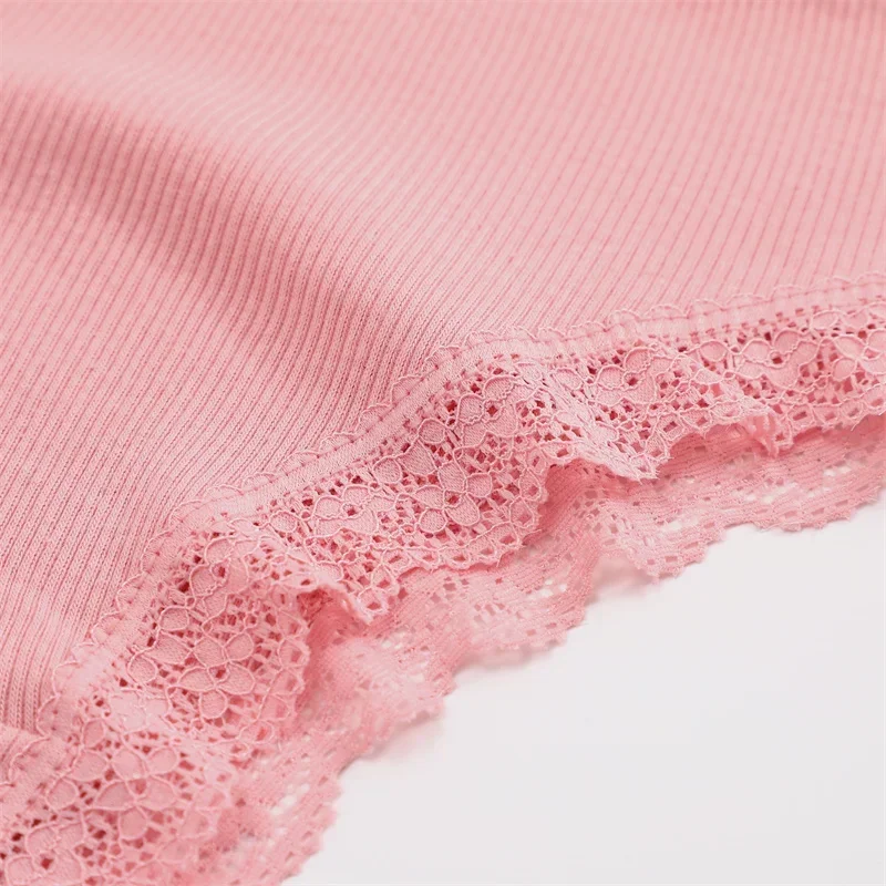 1PC Women's Cotton Briefs Sexy Lace Underpant Hollow Brazilian Panties Comfortable Underwear Lingerie S-XL Solid Color Lingerie