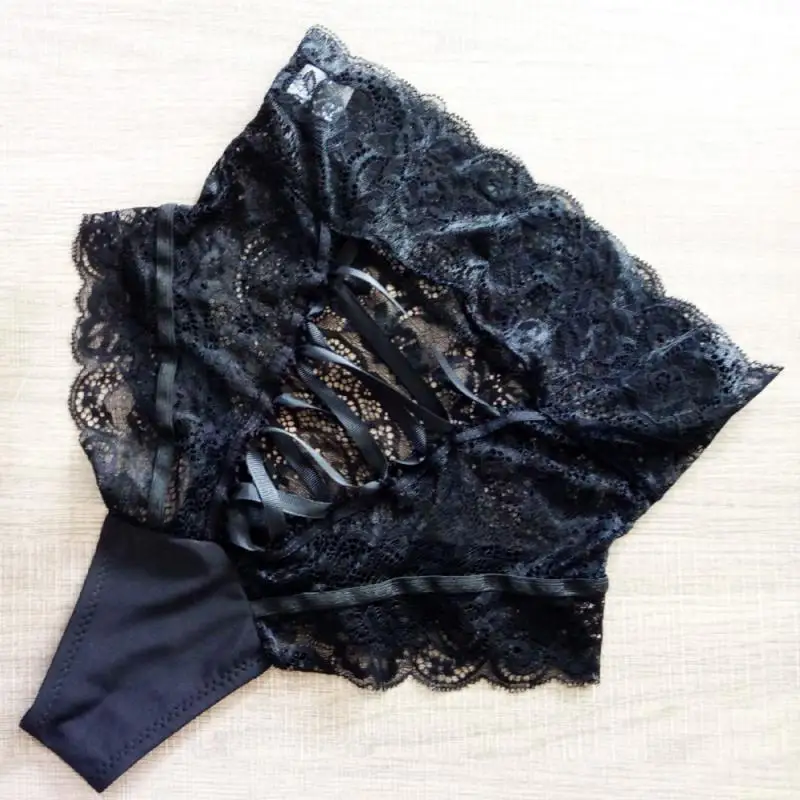 Sexy Lace Panties Women high-waist thongs hollow underwear lingerie Knickers Floral Lingerie Briefs Underpants S-3XL plus size