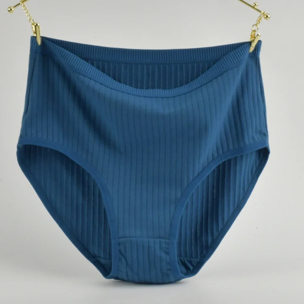 Soft High Waist Cotton Panties Underwear For Women Breathable Plus Size Woman Briefs Female Lingerie Underpants Panty Striped