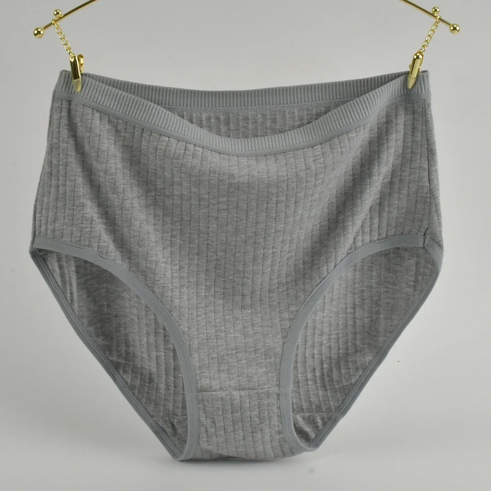 Soft High Waist Cotton Panties Underwear For Women Breathable Plus Size Woman Briefs Female Lingerie Underpants Panty Striped