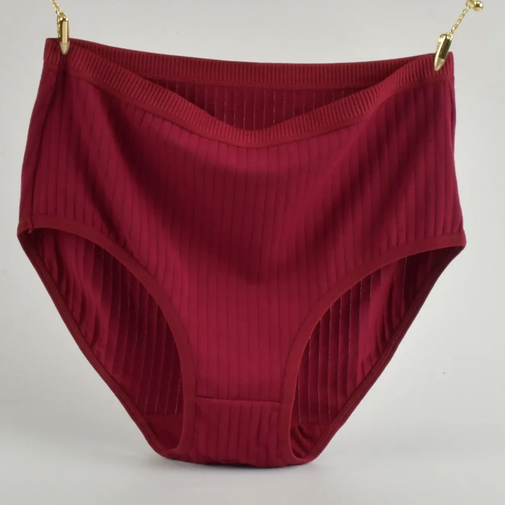 Soft High Waist Cotton Panties Underwear For Women Breathable Plus Size Woman Briefs Female Lingerie Underpants Panty Striped