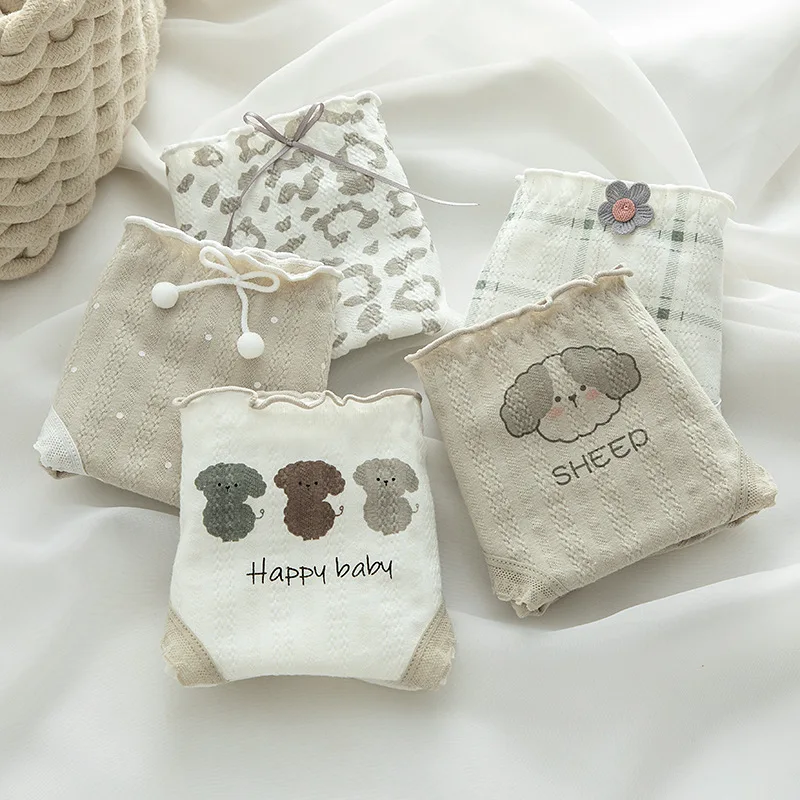 Cotton Panties Women Briefs Female Underpants Low Waist Underwear Cute Print Panty Comfortable Lingerie