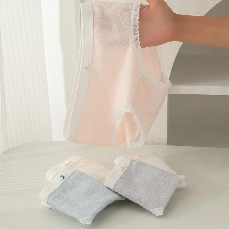 M-XL Women's Cotton Underwear Sexy Lace Panties Girls' Solid Comfort Briefs Mid Waist Seamless Underpants Female Lingerie