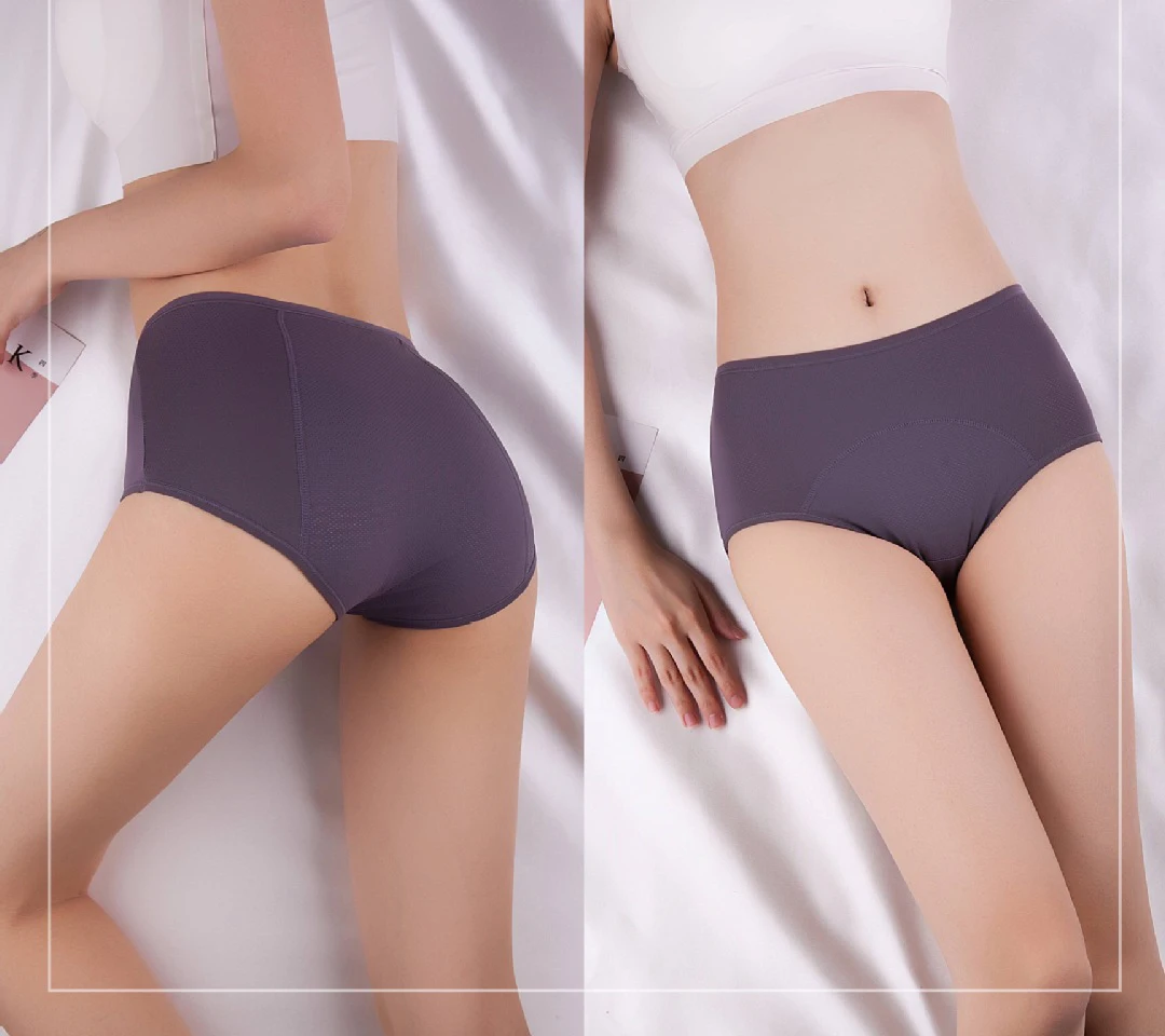 1pcs Women's Physiological Briefs Girl Menstrual Panties Ladies Period Leak Proof Panty Mid Waist Ice Silk Underwear