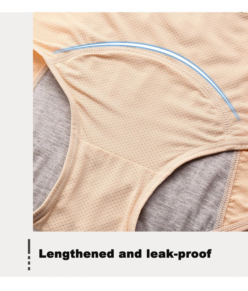 1pcs Women's Physiological Briefs Girl Menstrual Panties Ladies Period Leak Proof Panty Mid Waist Ice Silk Underwear