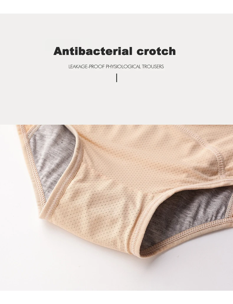 1pcs Women's Physiological Briefs Girl Menstrual Panties Ladies Period Leak Proof Panty Mid Waist Ice Silk Underwear