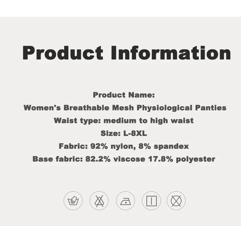 1pcs Women's Physiological Briefs Girl Menstrual Panties Ladies Period Leak Proof Panty Mid Waist Ice Silk Underwear