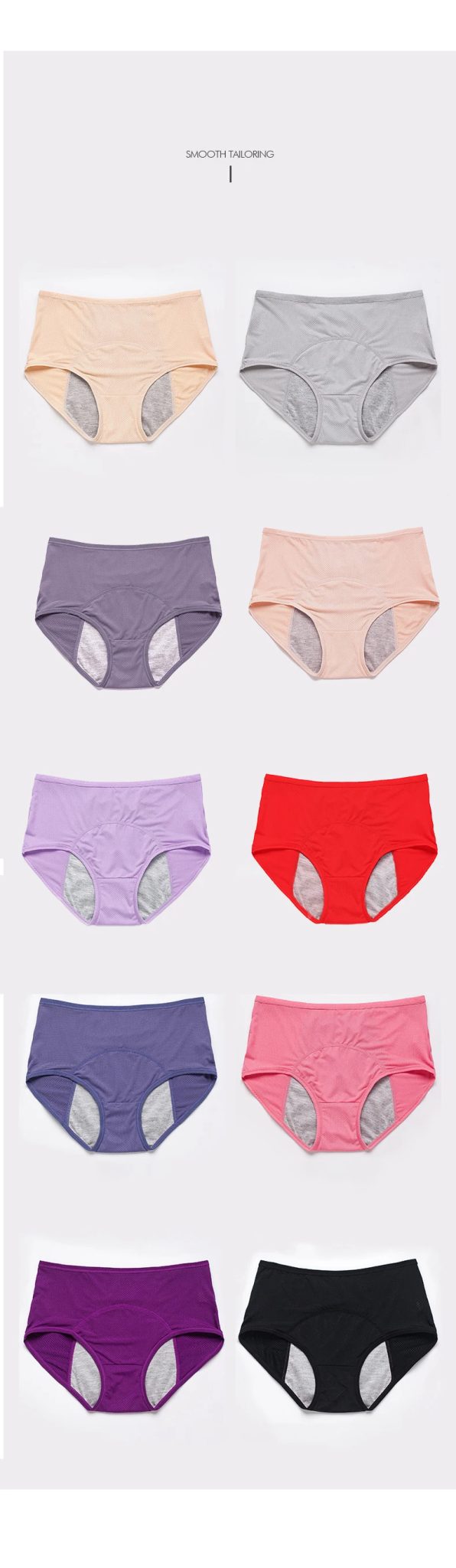 1pcs Women's Physiological Briefs Girl Menstrual Panties Ladies Period Leak Proof Panty Mid Waist Ice Silk Underwear