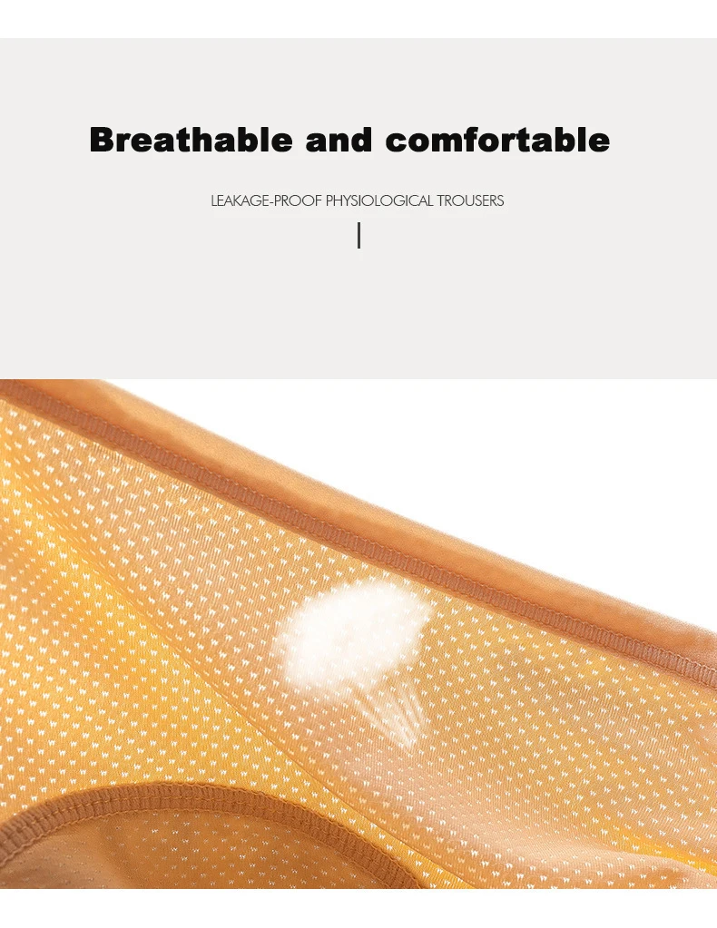 1pcs Women's Physiological Briefs Girl Menstrual Panties Ladies Period Leak Proof Panty Mid Waist Ice Silk Underwear