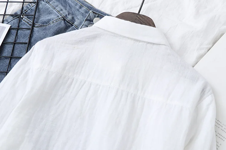 2024 Spring Autumn New Fresh Cotton Yarn Ladies Long Sleeve Shirt Flower Embroidered Women's Casual Shirt Female Blouse Clothes