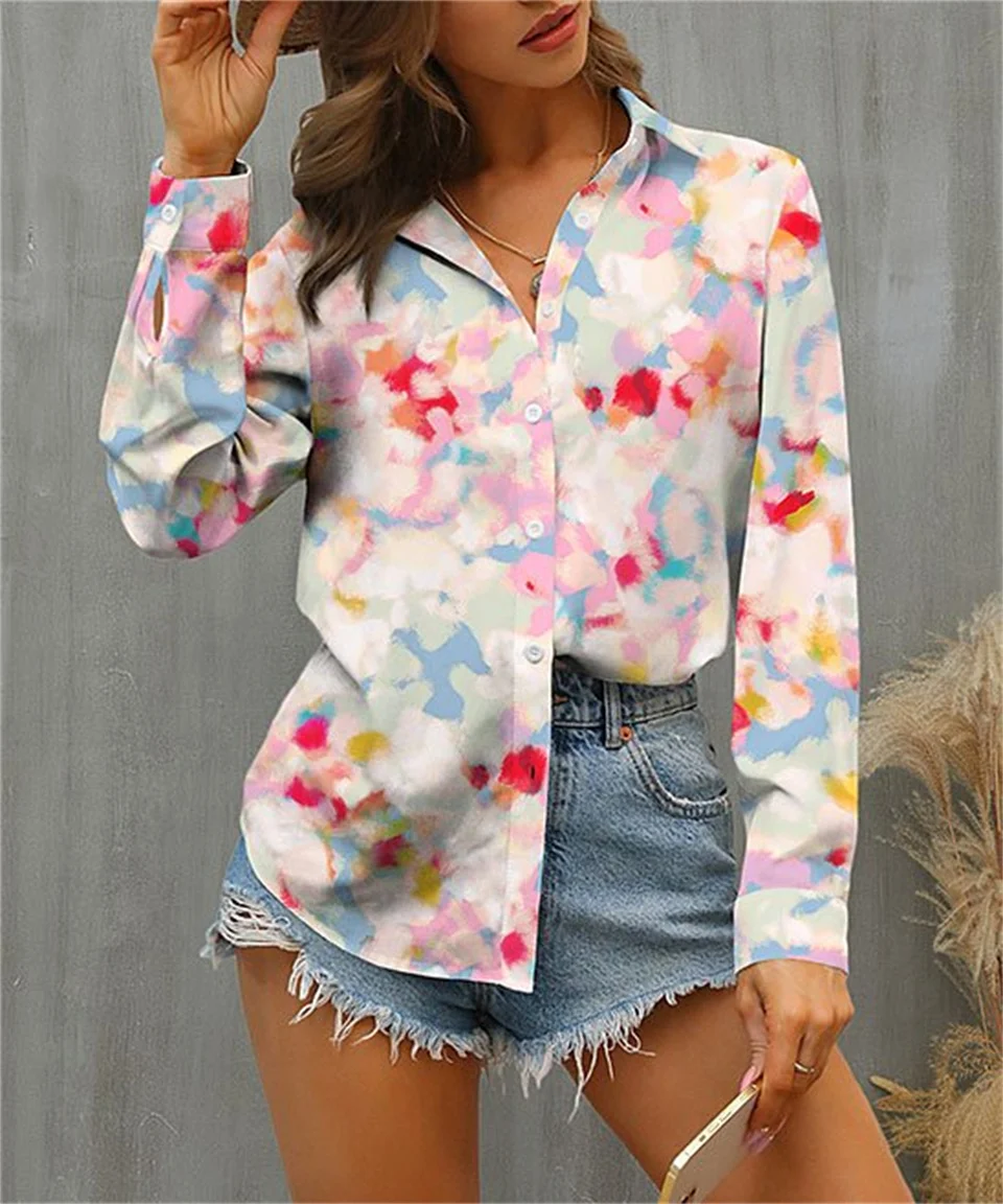 Elegant Loose Blouse Woman Holiday Casual Woman Shirt Long sleeve Woman Blouse Temperament Weekend Fashion Top