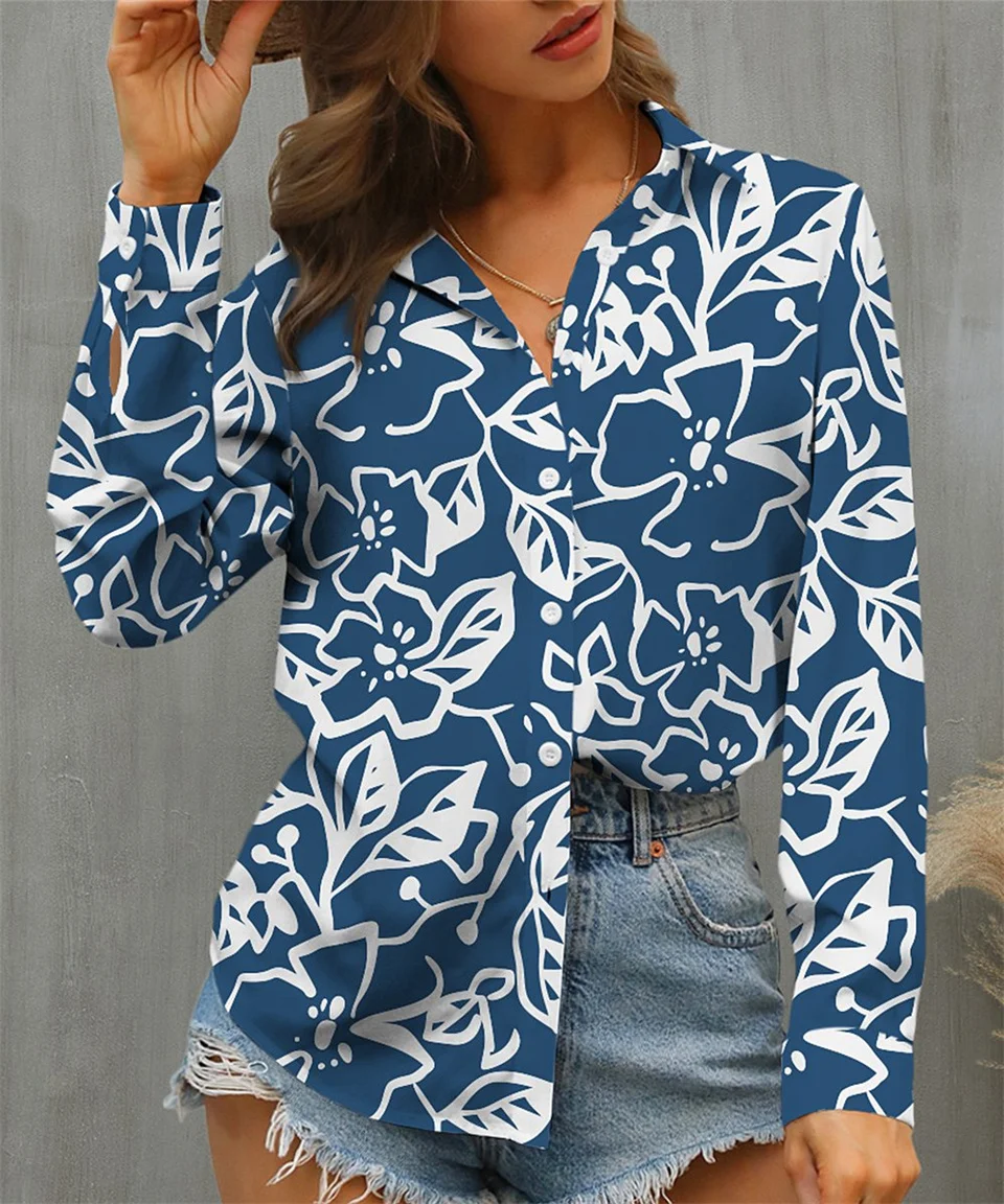 Elegant Loose Blouse Woman Holiday Casual Woman Shirt Long sleeve Woman Blouse Temperament Weekend Fashion Top