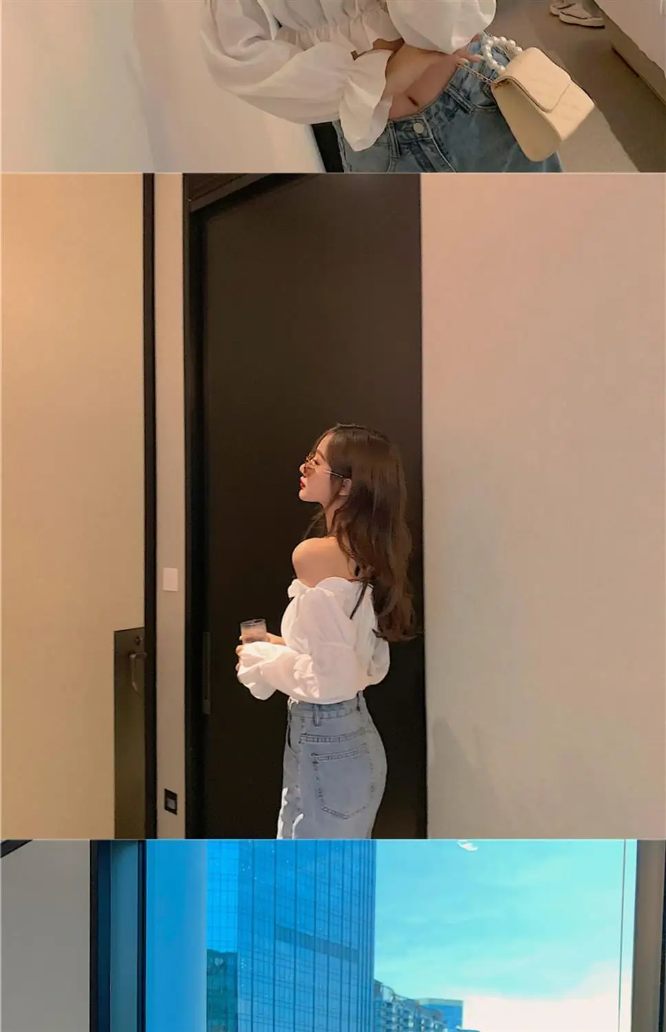 Women Top Sexy Blouse Off Shoulder Top Long Sleeve Club Party White Shirt Puff Sleeve Ruffle Crop Top Summer Tube Top