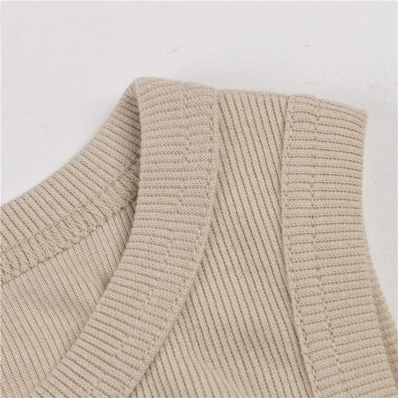 Ribbed Knitted Tops Neck Summer Basic Shirts White Black Casual Sport Vest Off Shoulder Green Women's Tank Top