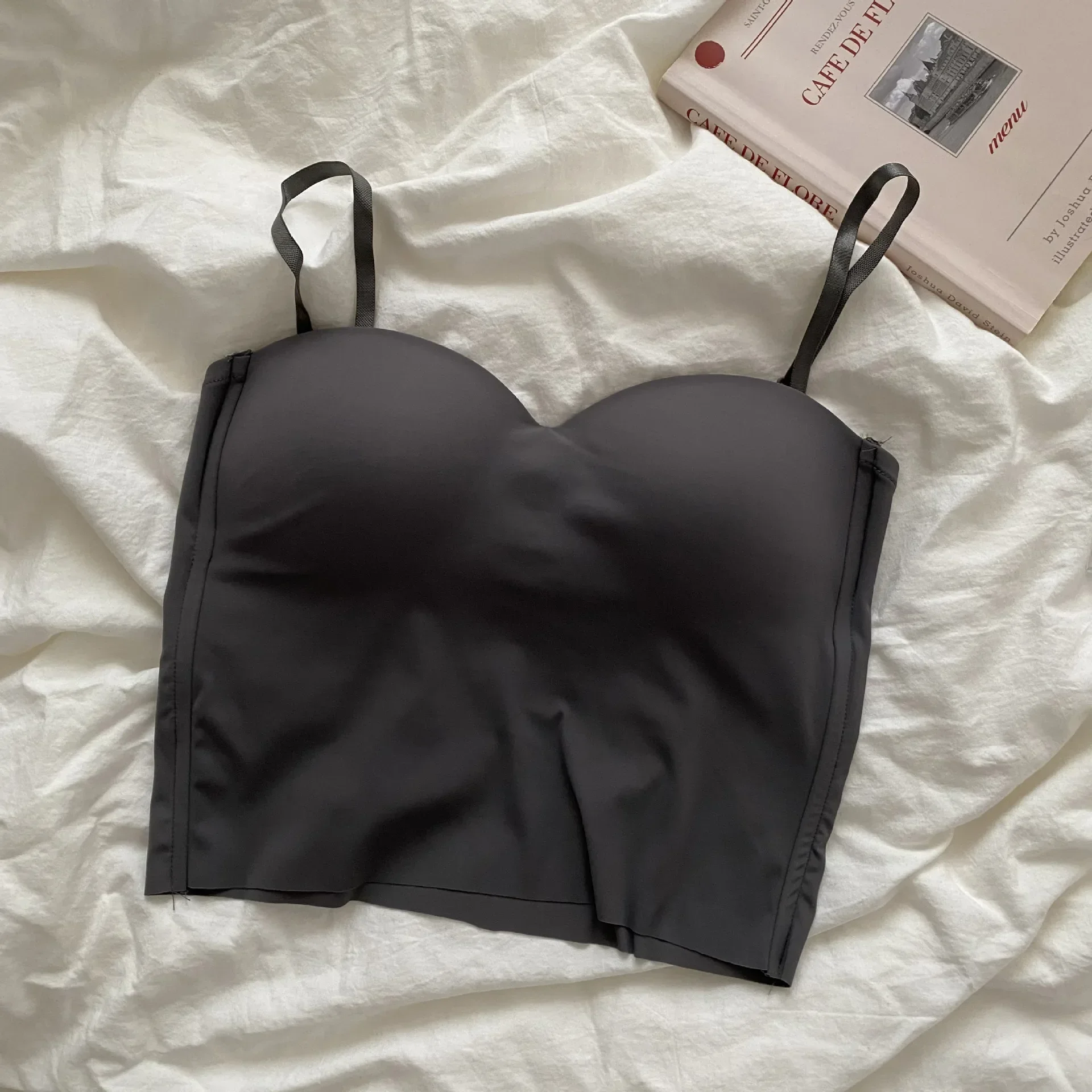 Seamless Camisole for Women Fitness Crop Tops Summer Thin Elegant Sexy All-match Casual One-piece Ice Silk Underwear Tanks Top