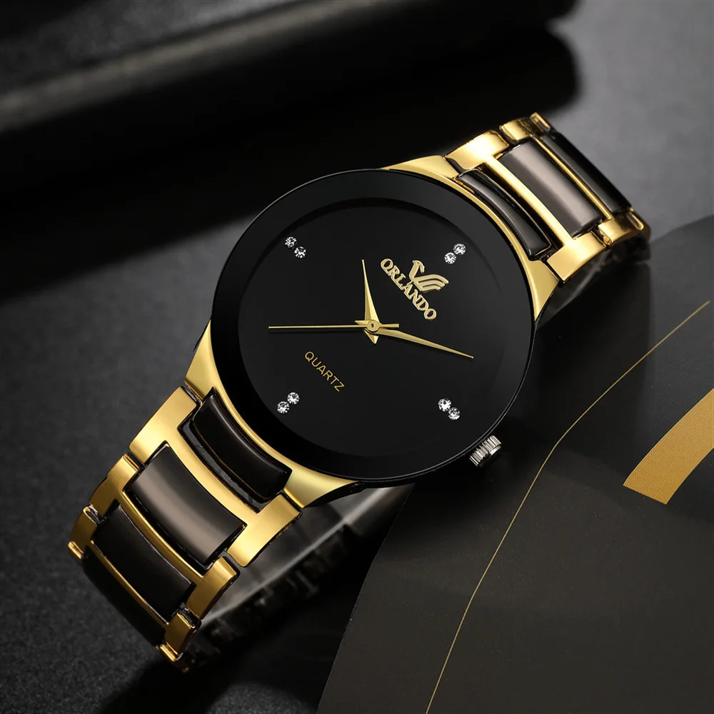 Men Business Watches Luxury Men's Quartz Watch Black Steel Band Men Wristwatch Men's Analog Quartz Watches Simple Male Clock