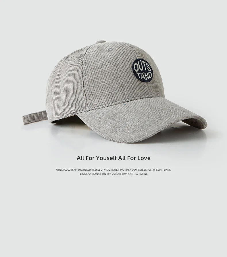 Big Head Baseball Caps for Men Corduroy Warmth Windproof Autumn Winter Embroidered Hat Women Snapback Cap Trucker Hat Gorras