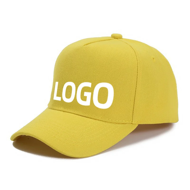 Custom Brand Diy Logo Baseball Cap For Men And Women Plain Blank Print 5 Panel Sport Hat Basic Gorras adjustable peaked cap