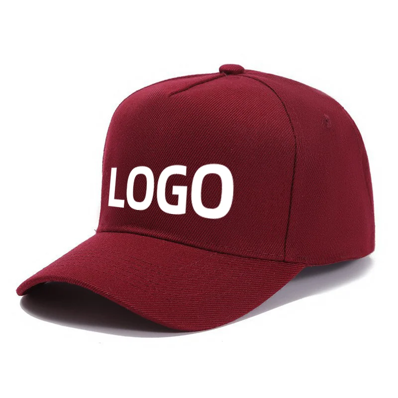 Custom Brand Diy Logo Baseball Cap For Men And Women Plain Blank Print 5 Panel Sport Hat Basic Gorras adjustable peaked cap