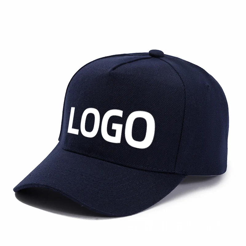 Custom Brand Diy Logo Baseball Cap For Men And Women Plain Blank Print 5 Panel Sport Hat Basic Gorras adjustable peaked cap