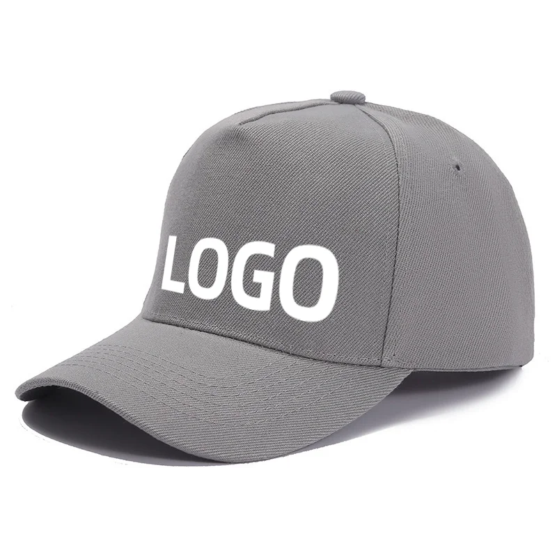 Custom Brand Diy Logo Baseball Cap For Men And Women Plain Blank Print 5 Panel Sport Hat Basic Gorras adjustable peaked cap