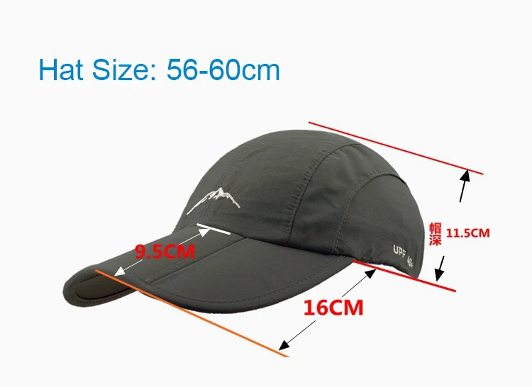 Waterproof Outdoor Sport Baseball Cap Unisex Spring Summer Quick Drying Hat Breathable Cap Foldable Cycling hat Sun Protection