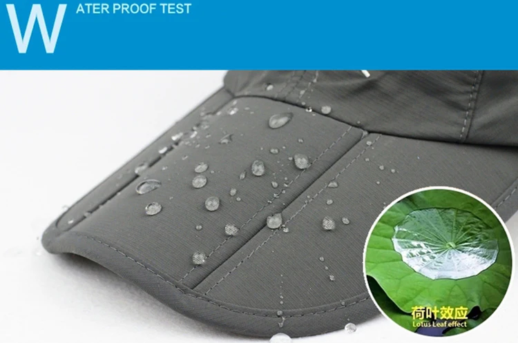 Waterproof Outdoor Sport Baseball Cap Unisex Spring Summer Quick Drying Hat Breathable Cap Foldable Cycling hat Sun Protection