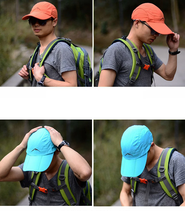 Waterproof Outdoor Sport Baseball Cap Unisex Spring Summer Quick Drying Hat Breathable Cap Foldable Cycling hat Sun Protection